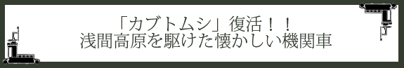 「カブトムシ」復活！ 浅間高原を駆けた懐かしい機関車