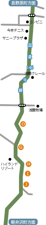 地図　軽井沢方面